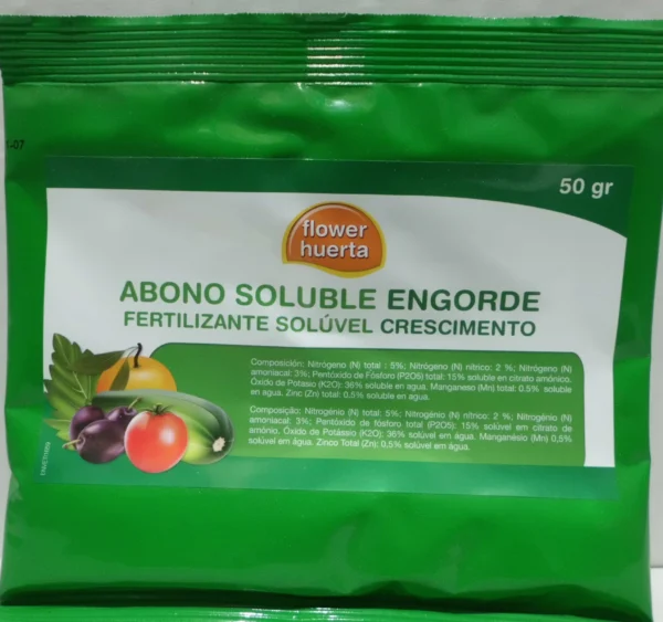 Abono soluble engorde Flower 50 gramos frente