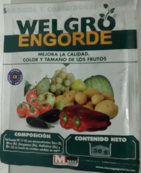 Welgro engorde 30 g frente